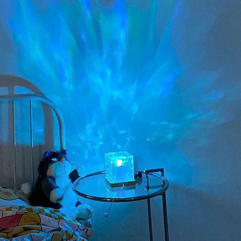 Dynamic Rotating Water Ripple Projector Night Light Colorful